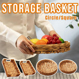 2pcs Rattan Decorative Storage Trays Multipurpose Shelving Organizer - Circle