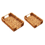 2pcs Rattan Decorative Storage Trays Multipurpose Shelving Organizer - Circle