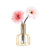 Black Wrought Iron Hydroponic Glass Flower Decoration - no Fake Flowers - Gold