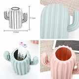 Cactus-shaped Vase Creative Desktop Pen Holder for Home Decor - Green