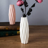 Set of 3 Creative Plastic Camellia Vases for Wet and Dry Decor - Pink