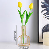 Black Wrought Iron Hydroponic Glass Flower Decoration - no Fake Flowers - Black