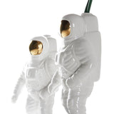 Spacewalker Ceramic Vase with Dried Flowers - Tabletop Decor Tool - Gold