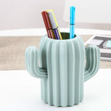 Cactus-shaped Vase Creative Desktop Pen Holder for Home Decor - Milk White