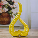 Creative Heart-shaped Ceramic Flower Vase for Home Office or Wedding Decor - Red