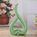 Creative Heart-shaped Ceramic Flower Vase for Home Office or Wedding Decor - Red