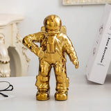 Salute Astronaut Ceramic Vase - Tabletop Decor with Dried Flowers - Silver
