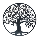 Black Tree of Life Wall Art Hanging Metal Iron Sculpture Garden 60cm