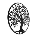 Black Tree of Life Wall Art Hanging Metal Iron Sculpture Garden 60cm