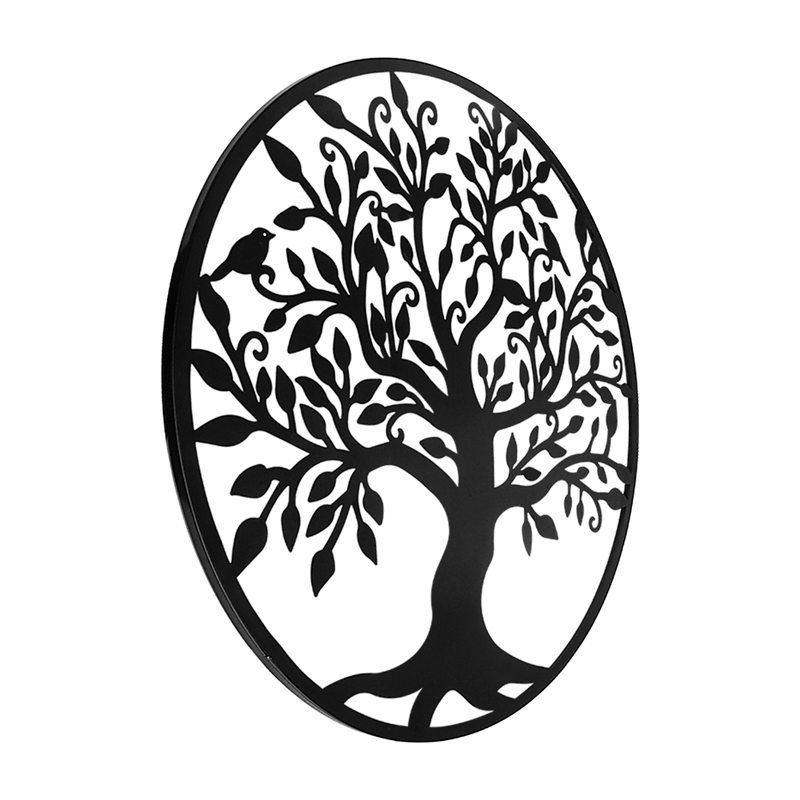 Black Tree of Life Wall Art Hanging Metal Iron Sculpture Garden 99cm