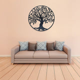 Black Tree of Life Wall Art Hanging Metal Iron Sculpture Garden 99cm