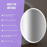 Oval Mirror LED Anti-Fog Illuminated Bathroom Living Room