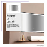 Rectangular Mirror LED Anti-Fog Illuminated Bathroom Living Room