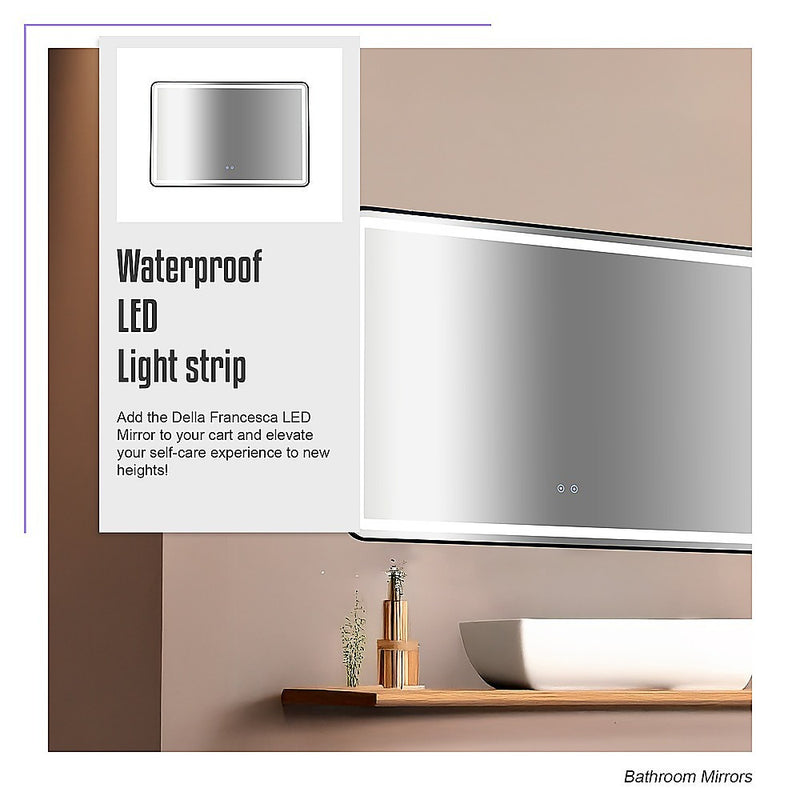 Rectangular Mirror LED Anti-Fog Illuminated Bathroom Living Room