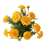 Potted Artificial Yellow Mum 27cm