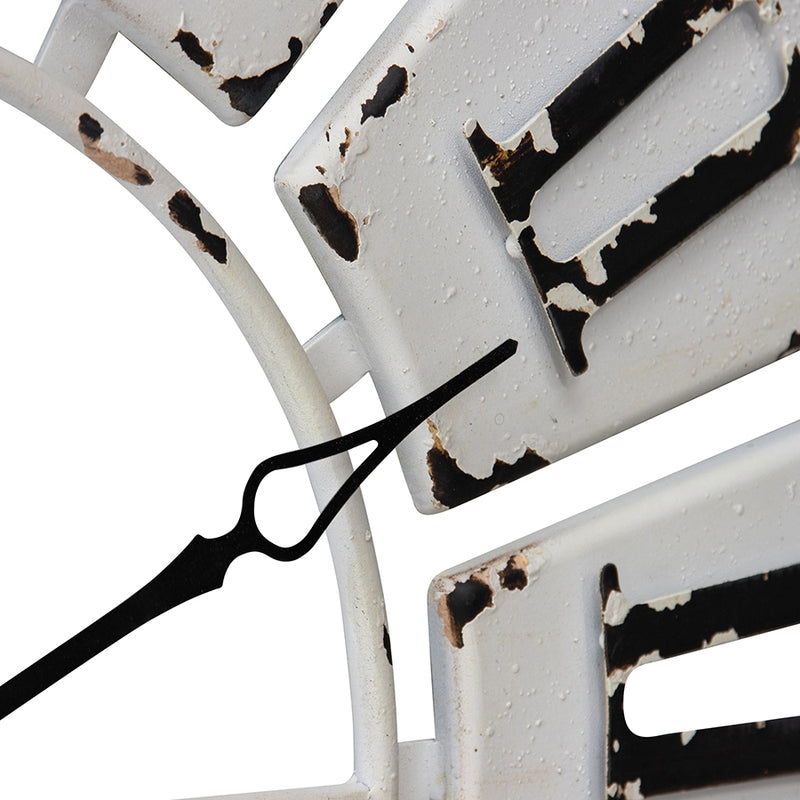 Large Antique White Roman Numeral Wall Clock 84cm