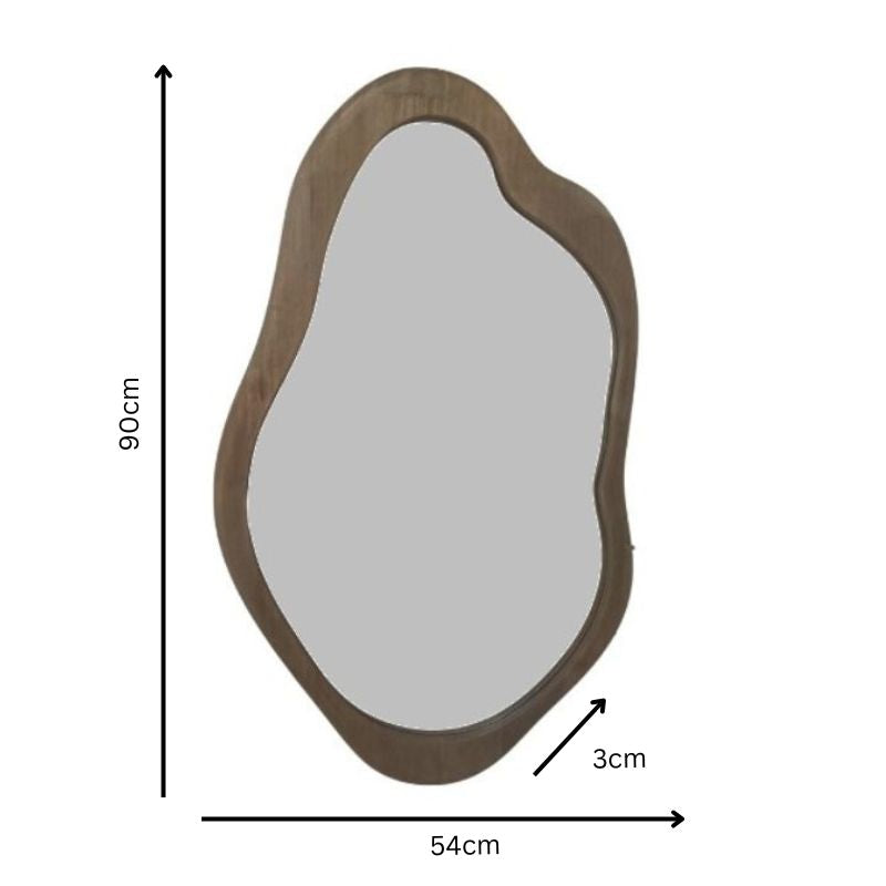 Mid-Century Asymmetric Wall Mirror 54x90cm