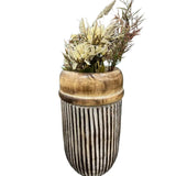 Handcrafted Natural Distressed Wooden Vase 30cm