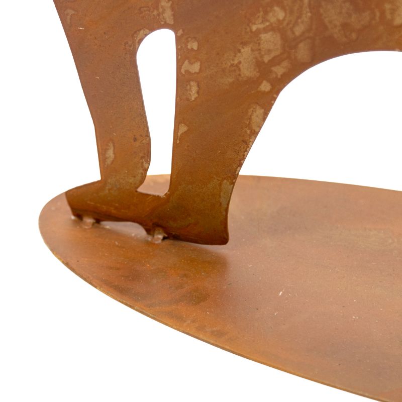 Rust Cat + Butterfly Ornament on Base 50cm