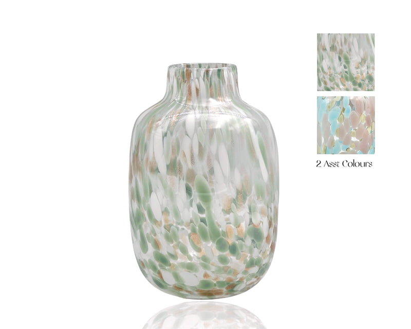 Set 2 Speckled Glass Vase 2 Assorted 17x27cm