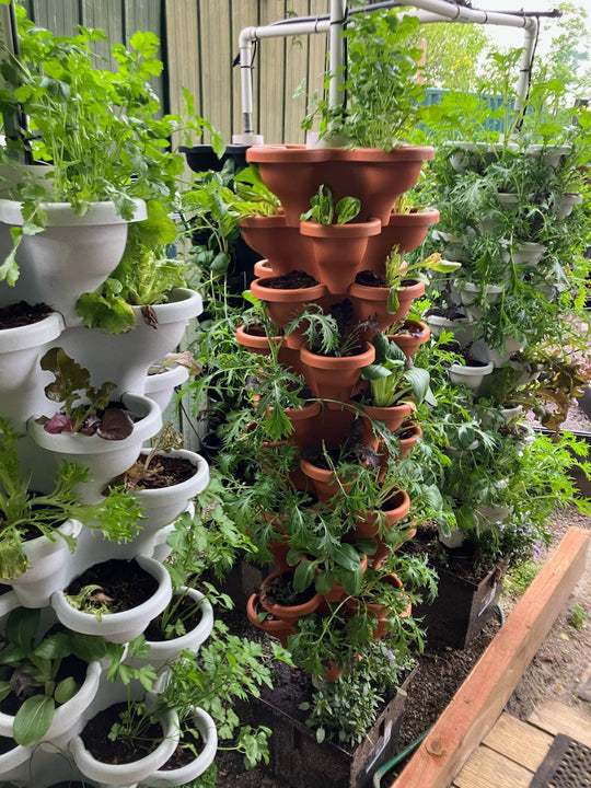 Single 3 Tier Extra Large Verandah Planter - Stone White