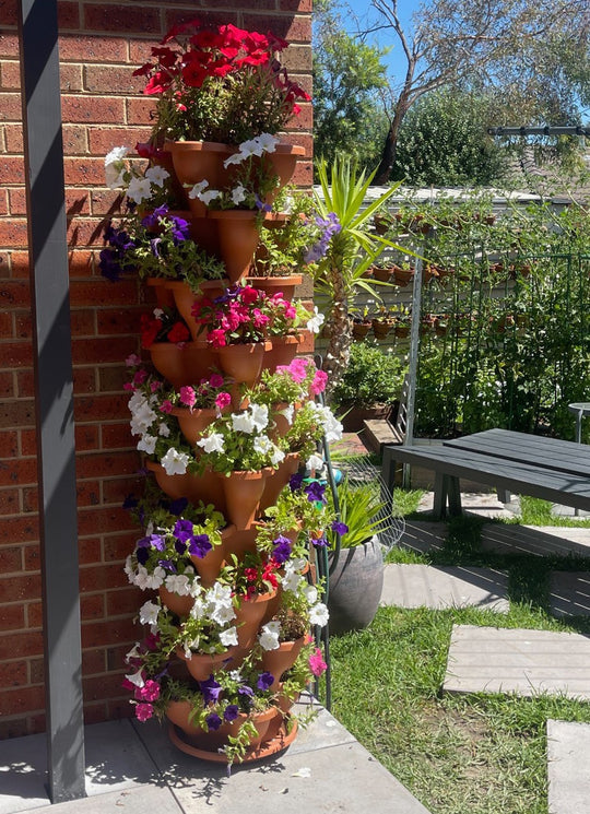 Single 3 Tier Extra Large Verandah Planter - Stone White