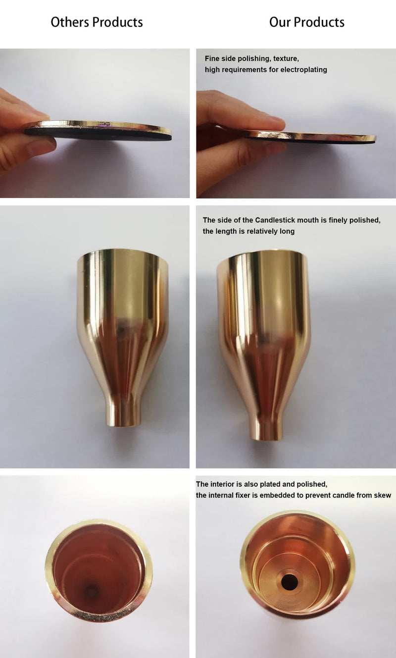 Gold Metal Candle Holder Set - 3-Piece Romantic Candle Cup