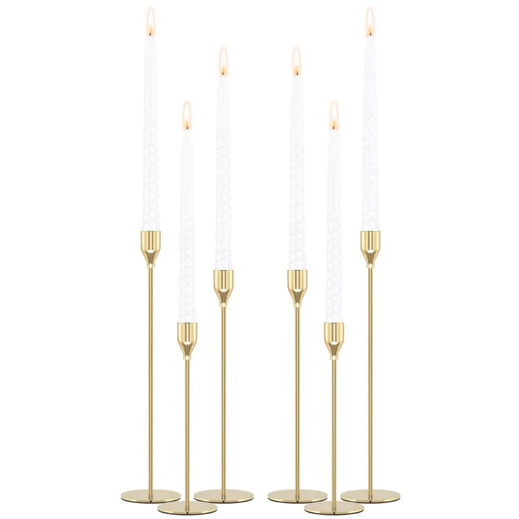 Black Metal Candle Holder Set - 3-Piece Romantic Candle Cup