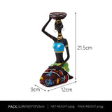 Blue European Resin African Woman Candle Holder