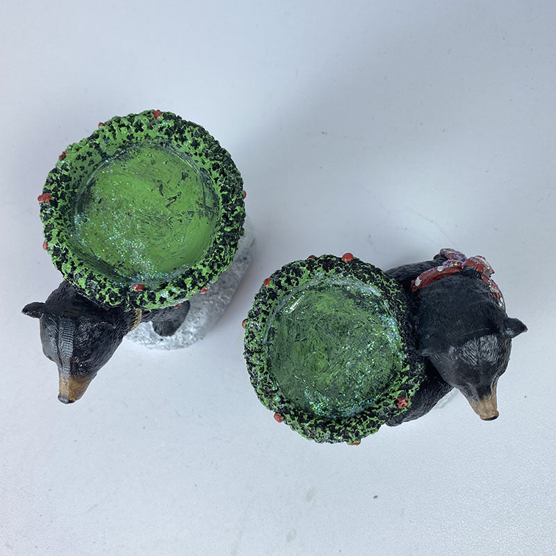 Bear With Candlestick In Hand Candle Holder