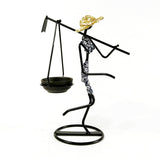 Black-white Modern Iron Art Candle Holder