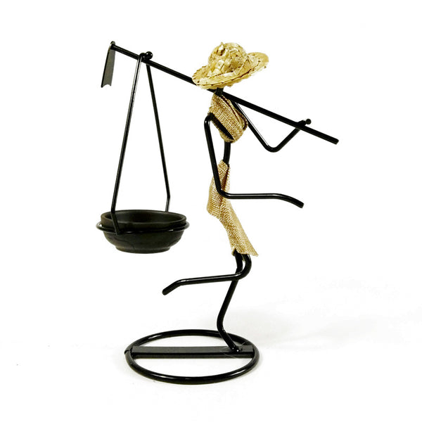 Long Golden Dress Modern Iron Art Candle Holder