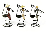 Long Golden Dress Modern Iron Art Candle Holder