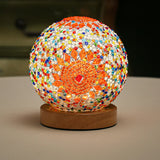 Orange Handmade Mosaic Glass Lamp