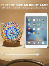 Wavy Orange Handmade Mosaic Glass Lamp