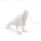 Black Bird Standing Shape Nordic Resin Bird Lamp