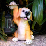 Solar-Powered Labrador Portable Light Statue with LED Lantern