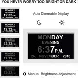 Black 10.1-Inch Digital Clock with Medication Reminders & Multi-Function Alarm - Ideal for Elderly Care