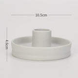2 Pcs White Straight Bottom Nordic Ceramic Candle Holder with Jewelry Dish