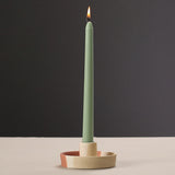 2 Pcs Orange Straight Bottom Nordic Ceramic Candle Holder with Jewelry Dish