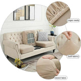 2 Pcs Navy Blue Elegant Polyester Sofa Cover - Full Protection Against Cat Scratches & Wear