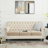 2 Pcs Navy Blue Elegant Polyester Sofa Cover - Full Protection Against Cat Scratches & Wear
