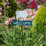 Yellow And Black Bee Pattern Charming Metal Garden Stakes | Welcome Yard & Lawn Decor