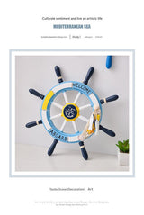 Nautical Wooden Rudder Wall Decor - 34cm Coastal Home Decor Accent (Sailboat Rudder)