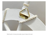 Nautical Wooden Rudder Wall Decor - 34cm Coastal Home Decor Accent (Yellow Rudder)