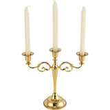 Gold Elegant Metal Candelabra 3 Arm Candle Holder