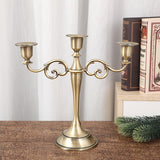 Copper Elegant Metal Candelabra 3 Arm Candle Holder