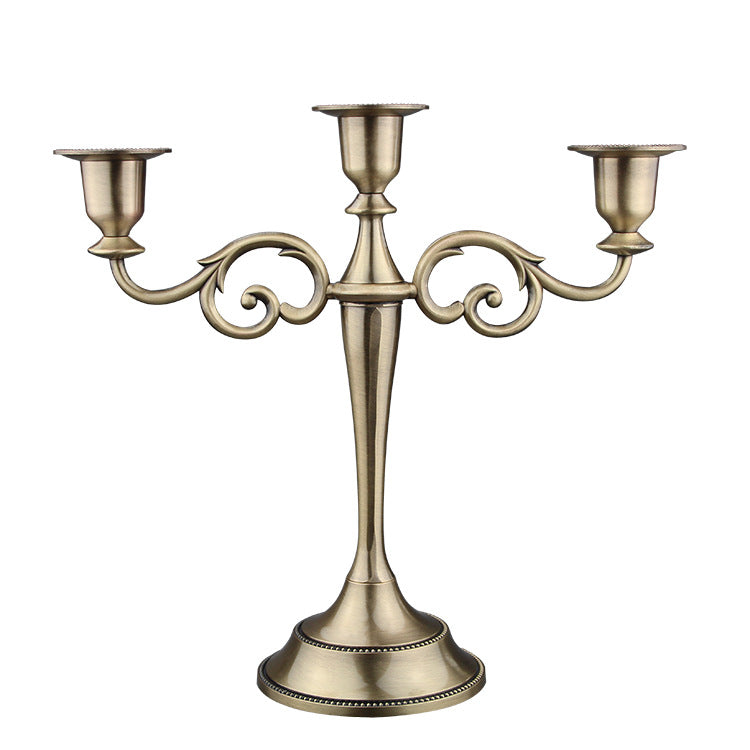 Copper Elegant Metal Candelabra 3 Arm Candle Holder