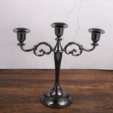 Black Elegant Metal Candelabra 3 Arm Candle Holder