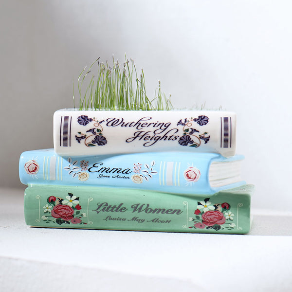 Literary Book Vase - Creative Ceramic Planter & Desk Organizer(Stack of books)